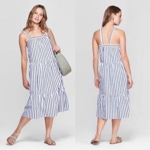 Universal Thread Blue and White Striped Midi Dress